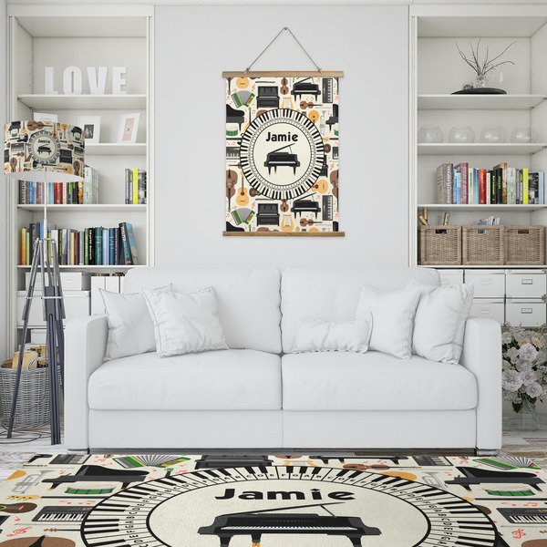 Musical Instruments Wall Hanging Tapestry - Portrait - IN CONTEXT