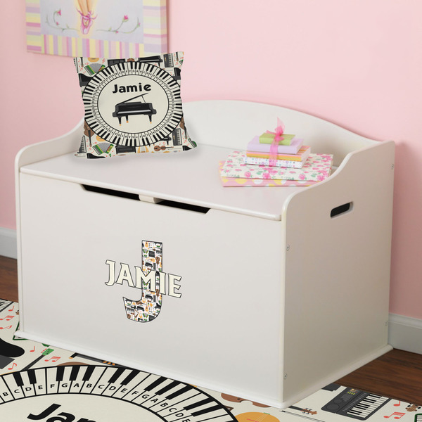 Musical Instruments Wall Name & Initial Small on Toy Chest