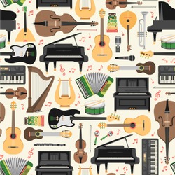 Musical Instruments Wallpaper & Surface Covering (Water Activated 24"x 24" Sample)