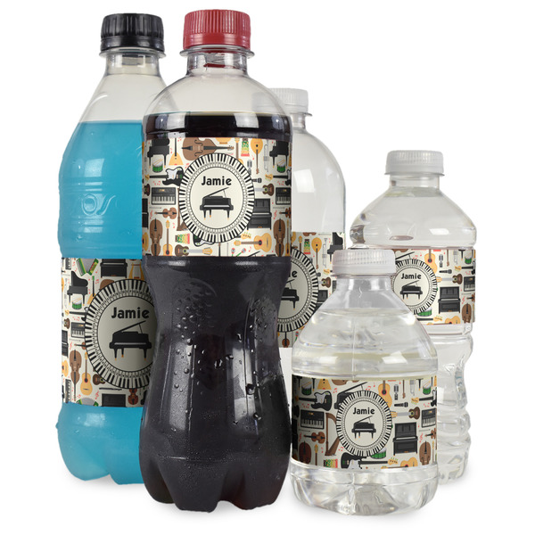Musical Instruments Water Bottle Label - Multiple Bottle Sizes