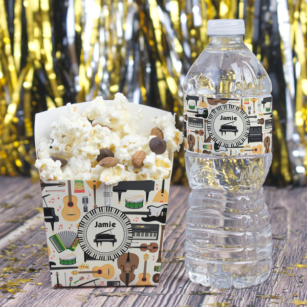 Musical Instruments Water Bottle Label - w/ Favor Box