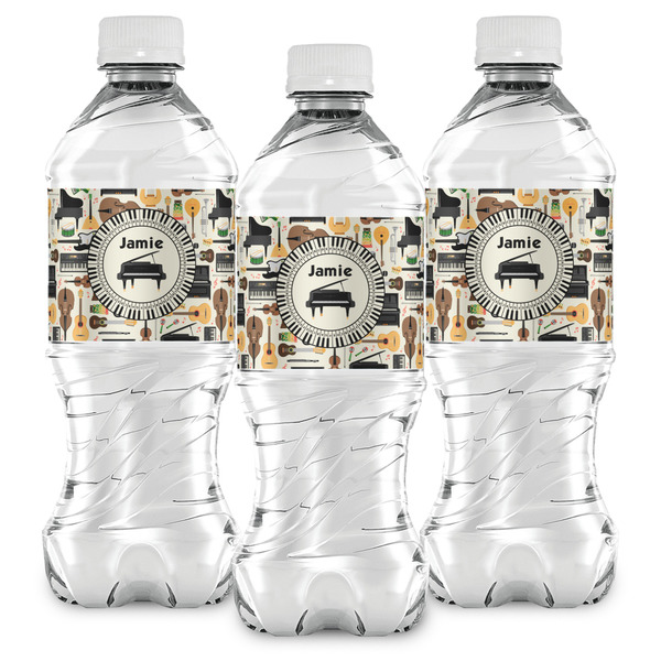 Musical Instruments Water Bottle Labels - Front View
