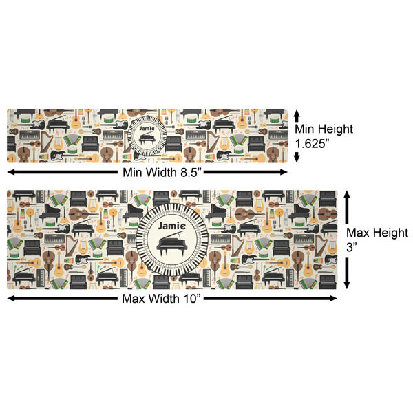 Musical Instruments Water Bottle Labels w/ Dimensions