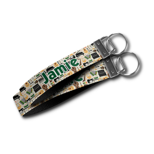 Musical Instruments Webbing Keychain FOBs - Size Comparison