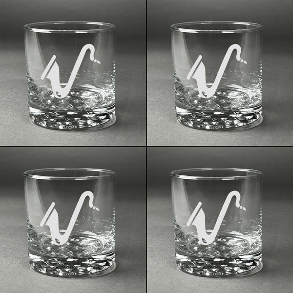 Musical Instruments Whiskey Glasses - Set of 4 all Engraved