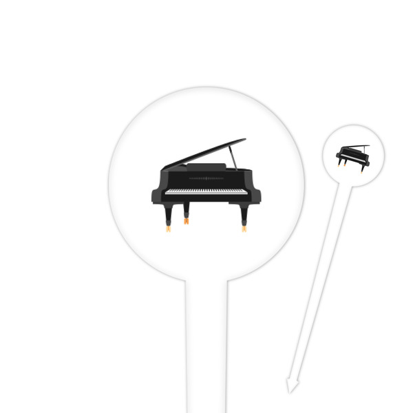 Custom Musical Instruments 4" Round Plastic Food Picks - White - Single Sided