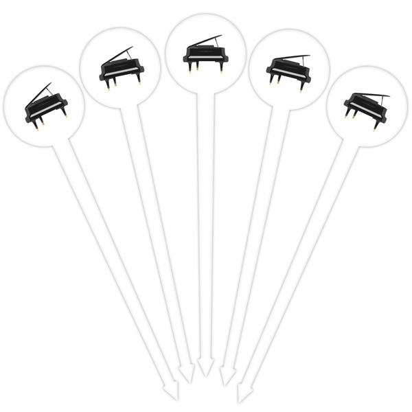 Musical Instruments White Plastic 4" Food Pick - Round - Fan View