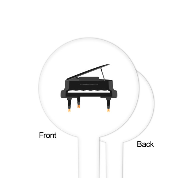 Musical Instruments White Plastic 4" Food Pick - Round - Single Sided - Front & Back