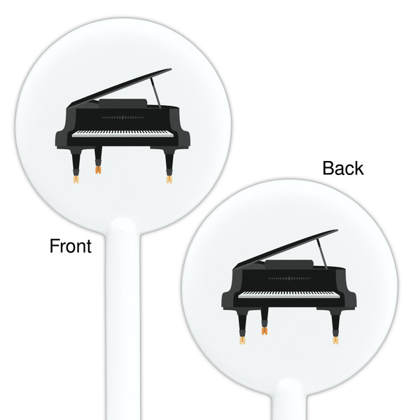 Musical Instruments White Plastic 5.5" Stir Stick - Double Sided - Round - Front & Back