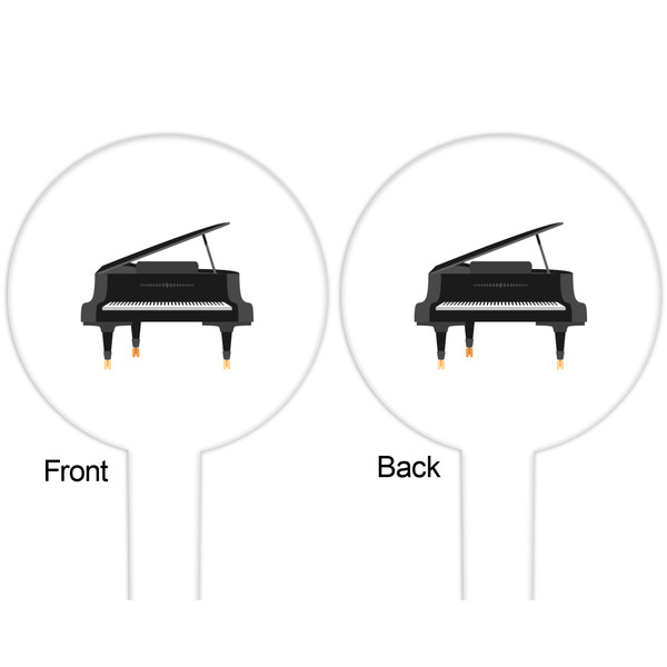 Musical Instruments White Plastic 6" Food Pick - Round - Double Sided - Front & Back