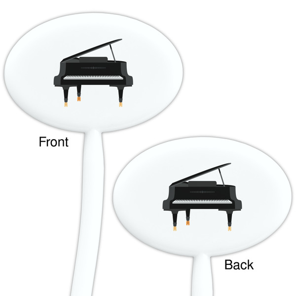 Musical Instruments White Plastic 7" Stir Stick - Double Sided - Oval - Front & Back