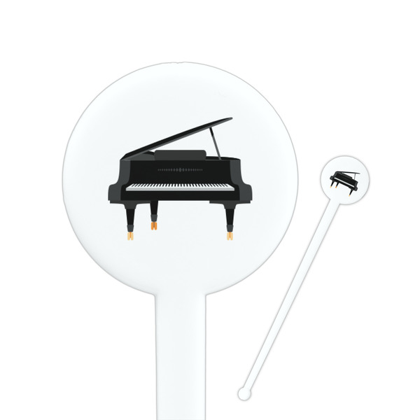 Custom Musical Instruments 7" Round Plastic Stir Sticks - White - Double Sided