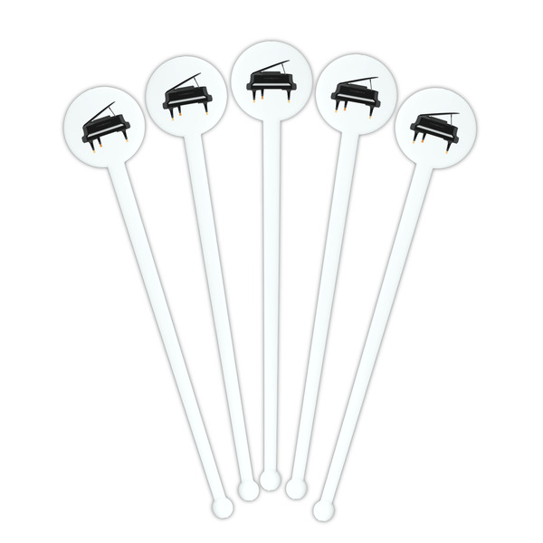 Musical Instruments White Plastic 7" Stir Stick - Round - Fan View