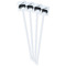 Musical Instruments White Plastic Stir Stick - Single Sided - Square - Front