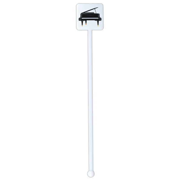 Musical Instruments White Plastic Stir Stick - Single Sided - Square - Single Stick