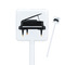 Musical Instruments White Plastic Stir Stick - Square - Closeup