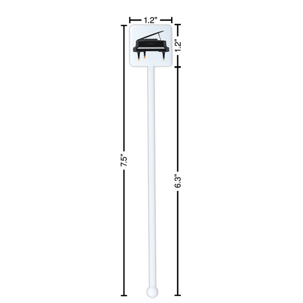 Musical Instruments White Plastic Stir Stick - Square - Dimensions