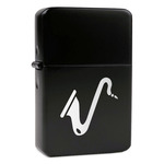 Musical Instruments Windproof Lighter - Black - Single Sided & Lid Engraved