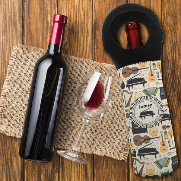Musical Instruments Wine Tote Bag - FLATLAY