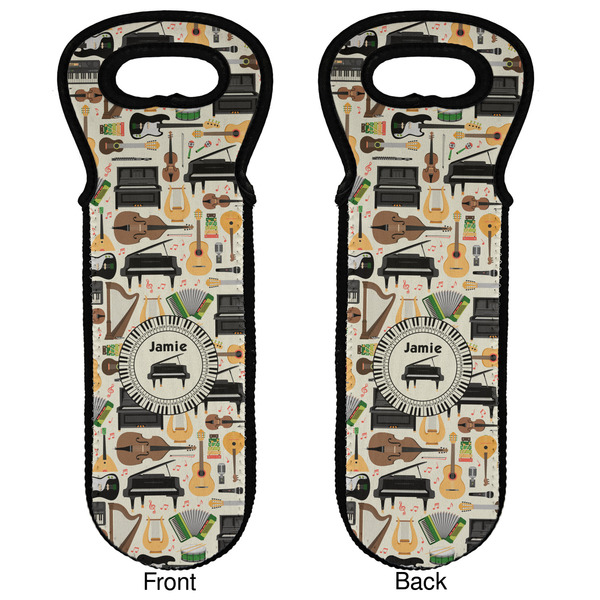 Musical Instruments Wine Tote Front & Back
