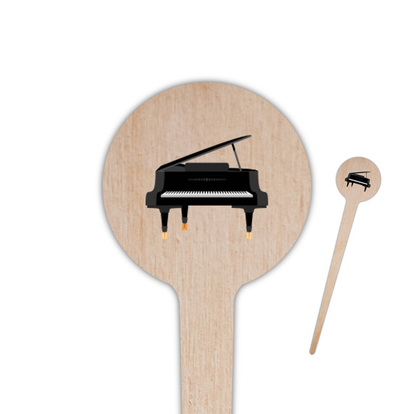 Custom Musical Instruments 4" Round Wooden Food Picks - Double Sided