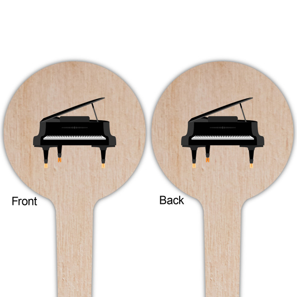 Musical Instruments Wooden 4" Food Pick - Round - Double Sided - Front & Back