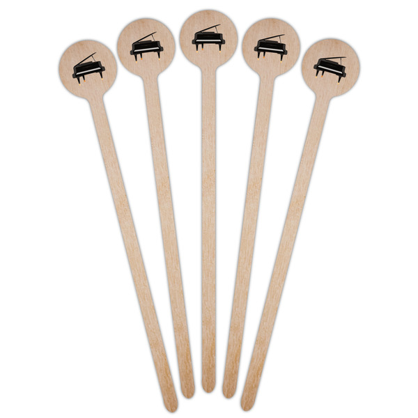 Musical Instruments Wooden 6" Stir Stick - Round - Fan View