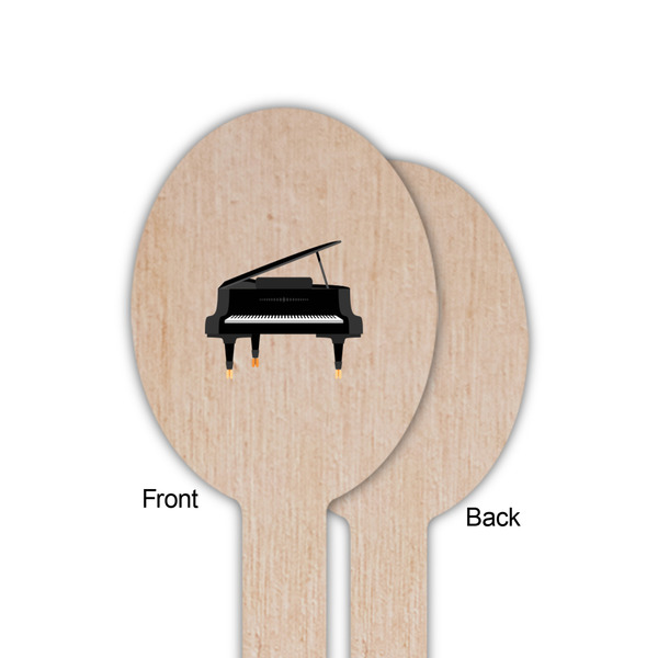 Musical Instruments Wooden Food Pick - Oval - Single Sided - Front & Back