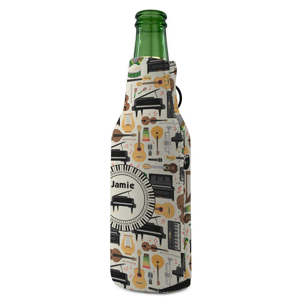 Musical Instruments Zipper Bottle Cooler - ANGLE (bottle)