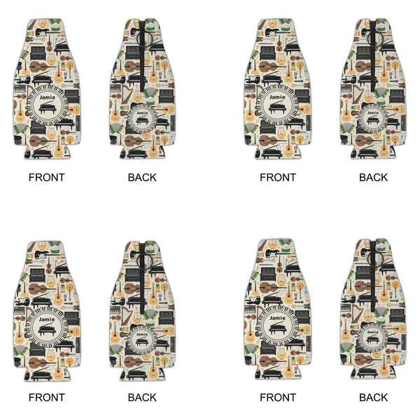 Musical Instruments Zipper Bottle Cooler - Set of 4 - APPROVAL