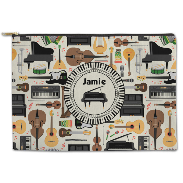 Custom Musical Instruments Zipper Pouch - Large - 12.5"x8.5" (Personalized)