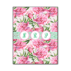 Watercolor Peonies Wood Print - 11x14 (Personalized)