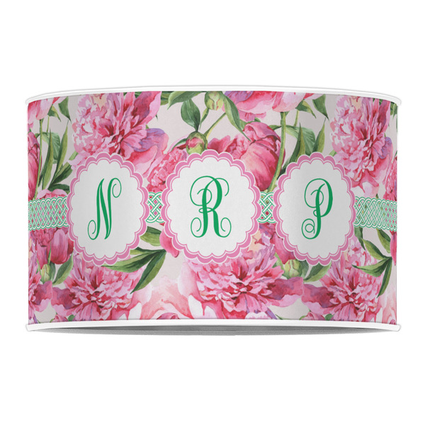 Watercolor Peonies 12" Drum Lampshade - FRONT (Poly Film)