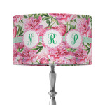 Watercolor Peonies 12" Drum Lamp Shade - Fabric (Personalized)