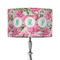 Watercolor Peonies 12" Drum Lampshade - ON STAND (Fabric)