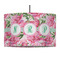 Watercolor Peonies 12" Drum Pendant Lamp - Fabric (Personalized)