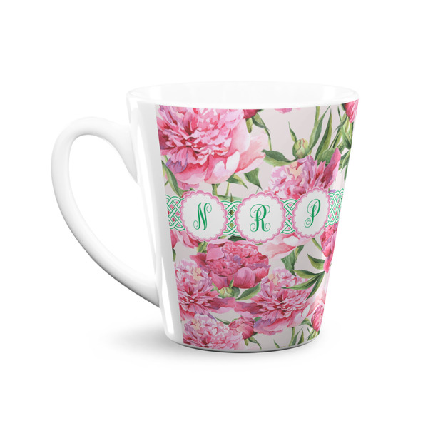 Watercolor Peonies 12 Oz Latte Mug - Front