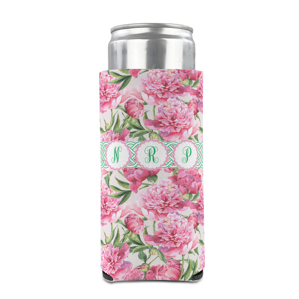 Watercolor Peonies 12oz Tall Can Sleeve - FRONT (on can)