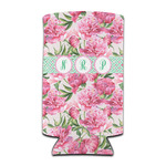 Watercolor Peonies Can Cooler (tall 12 oz) (Personalized)