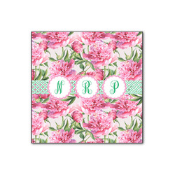 Watercolor Peonies Wood Print - 12x12 (Personalized)