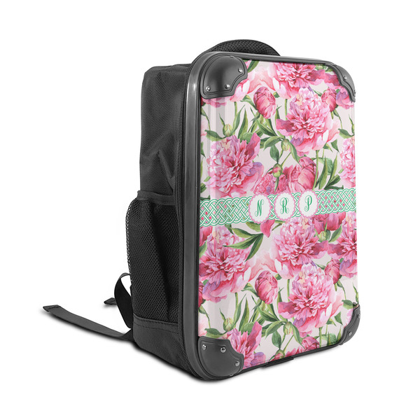 Watercolor Peonies 15" Backpack - ANGLE VIEW