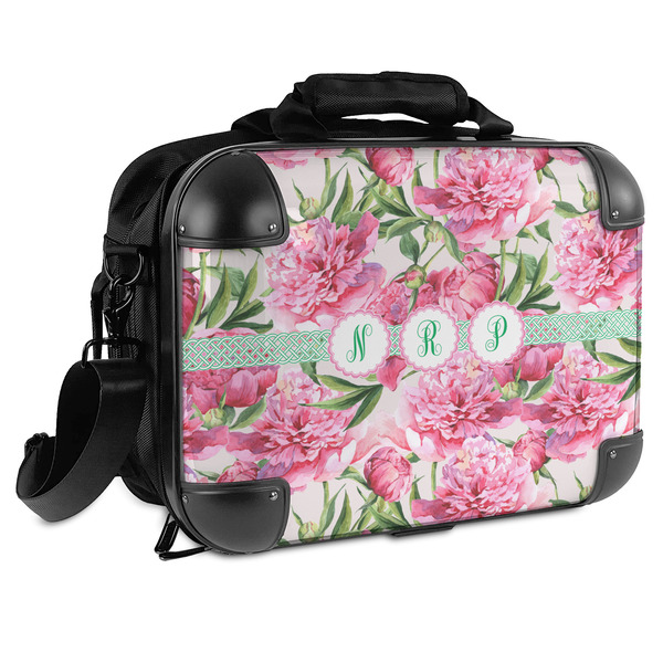 Custom Watercolor Peonies Hard Shell Briefcase (Personalized)