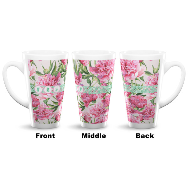 Watercolor Peonies 16 Oz Latte Mug - Approval