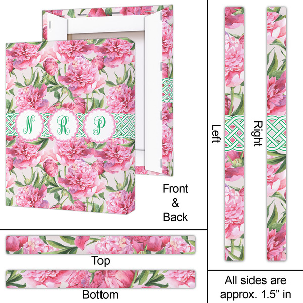 Watercolor Peonies 16x20 - Canvas Print - Approval