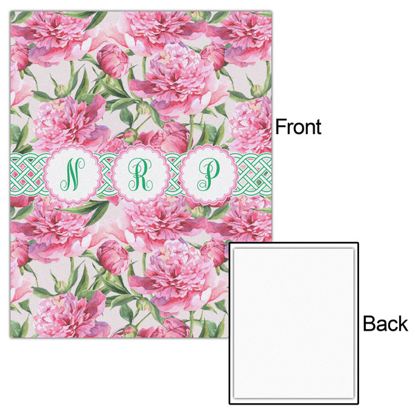 Watercolor Peonies 16x20 - Matte Poster - Front & Back