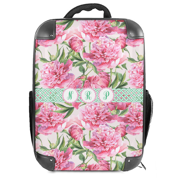 Custom Watercolor Peonies 18" Hard Shell Backpack (Personalized)