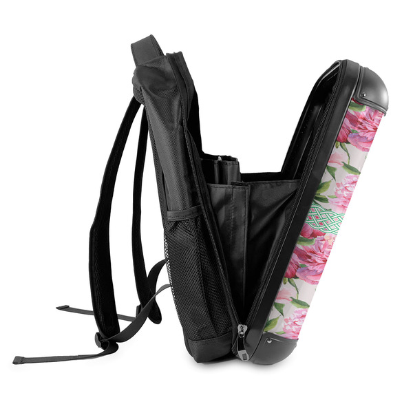 Watercolor Peonies 18" Hard Shell Backpacks - SIDE OPEN