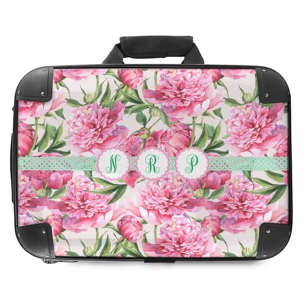 Custom Watercolor Peonies Hard Shell Briefcase - 18" (Personalized)