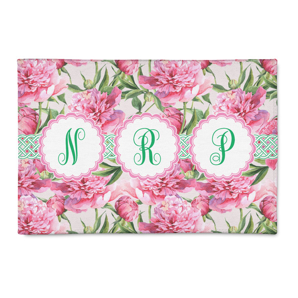 Custom Watercolor Peonies 2' x 3' Indoor Area Rug (Personalized)
