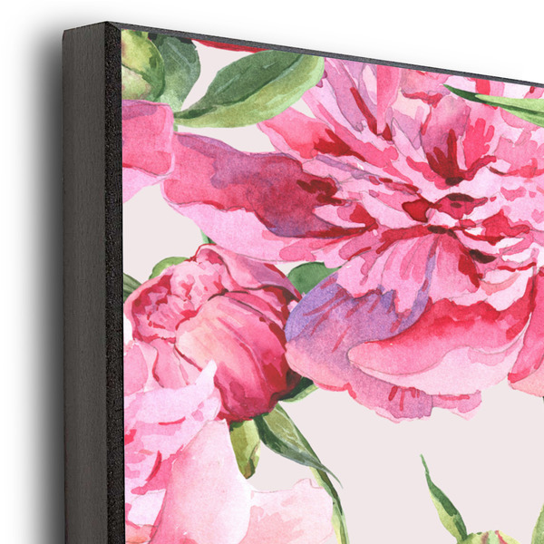 Watercolor Peonies 20x24 Wood Print - Closeup